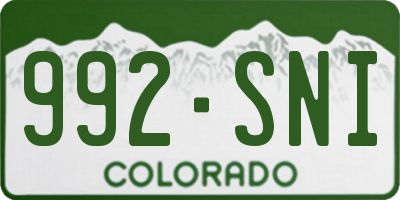 CO license plate 992SNI