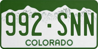 CO license plate 992SNN