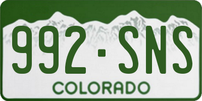 CO license plate 992SNS