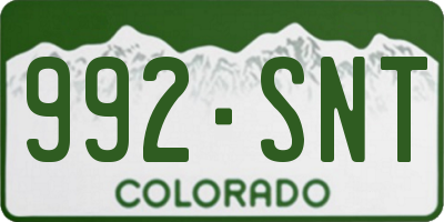 CO license plate 992SNT
