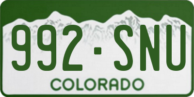 CO license plate 992SNU