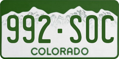 CO license plate 992SOC