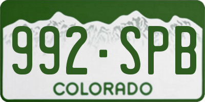 CO license plate 992SPB