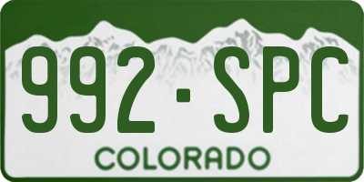 CO license plate 992SPC