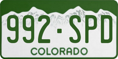 CO license plate 992SPD