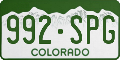 CO license plate 992SPG