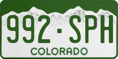 CO license plate 992SPH