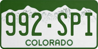 CO license plate 992SPI