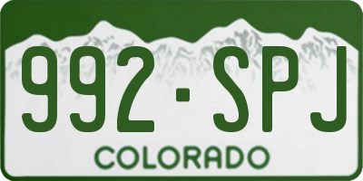 CO license plate 992SPJ