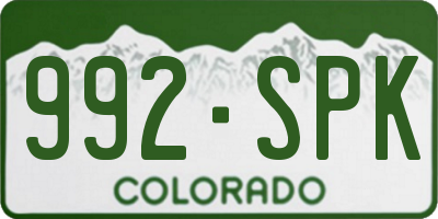 CO license plate 992SPK