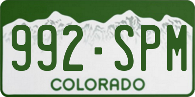 CO license plate 992SPM