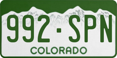 CO license plate 992SPN