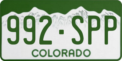 CO license plate 992SPP