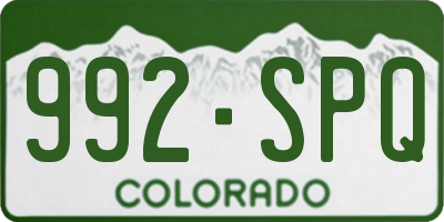 CO license plate 992SPQ
