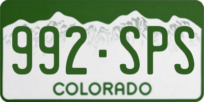 CO license plate 992SPS