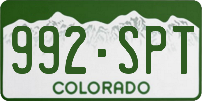 CO license plate 992SPT