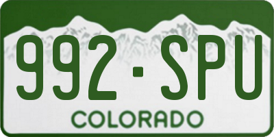 CO license plate 992SPU