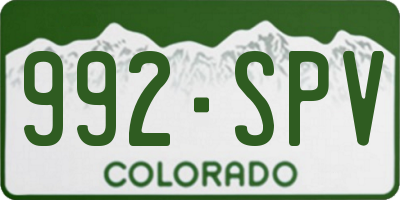 CO license plate 992SPV