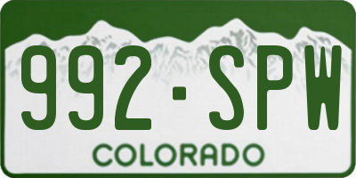 CO license plate 992SPW
