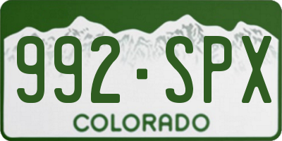 CO license plate 992SPX