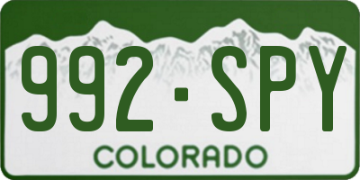 CO license plate 992SPY