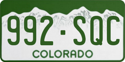 CO license plate 992SQC