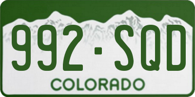 CO license plate 992SQD