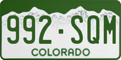 CO license plate 992SQM