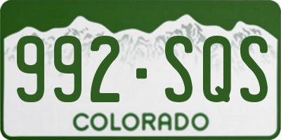 CO license plate 992SQS
