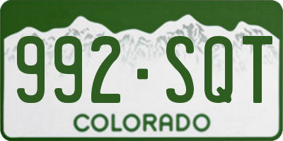 CO license plate 992SQT