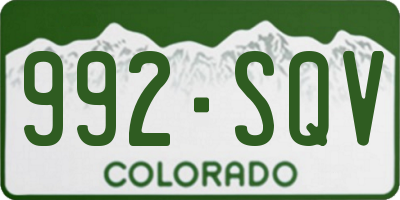 CO license plate 992SQV