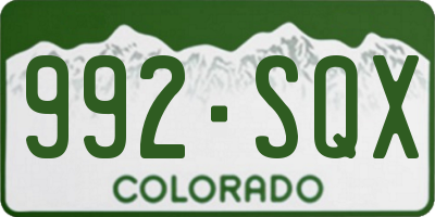 CO license plate 992SQX