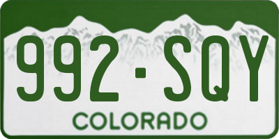 CO license plate 992SQY