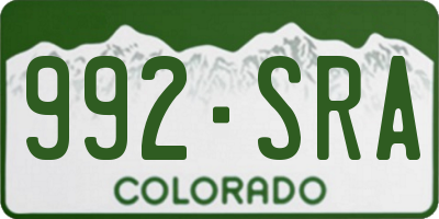 CO license plate 992SRA