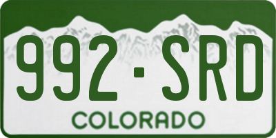 CO license plate 992SRD