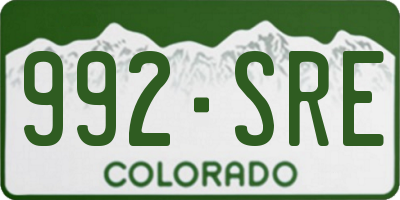 CO license plate 992SRE