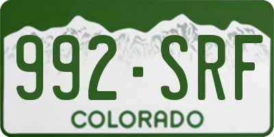 CO license plate 992SRF