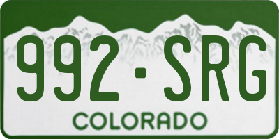 CO license plate 992SRG