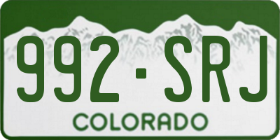 CO license plate 992SRJ