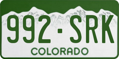 CO license plate 992SRK