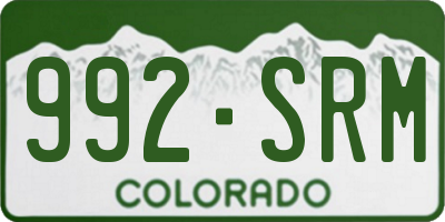 CO license plate 992SRM