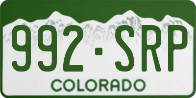 CO license plate 992SRP