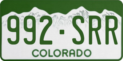 CO license plate 992SRR