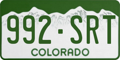 CO license plate 992SRT