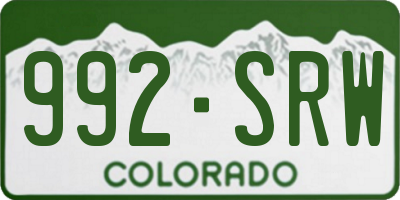 CO license plate 992SRW
