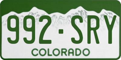 CO license plate 992SRY