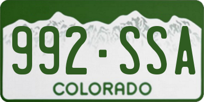 CO license plate 992SSA
