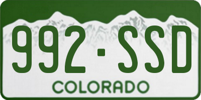 CO license plate 992SSD