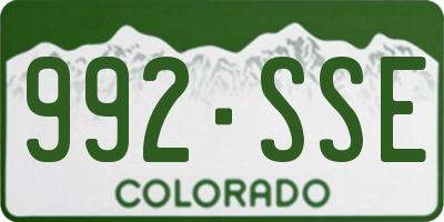 CO license plate 992SSE