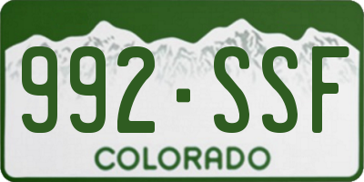 CO license plate 992SSF